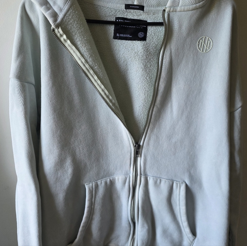Ninth Hall Fundamentals Oversized Sherpa-Lined Zip Hoodie – Size S